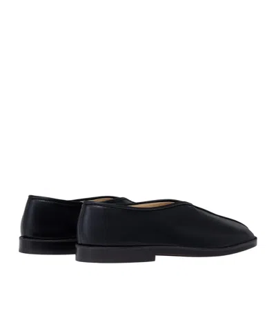 Lemaire Square-toe Loafers In Black