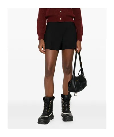 Msgm Tailored Black Bermuda Shorts With High Waist In Black