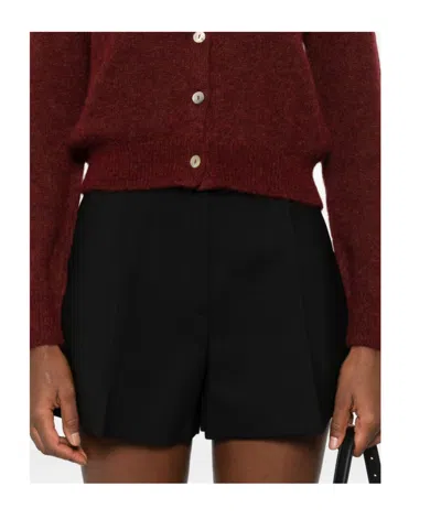 Msgm Tailored Black Bermuda Shorts With High Waist In Black