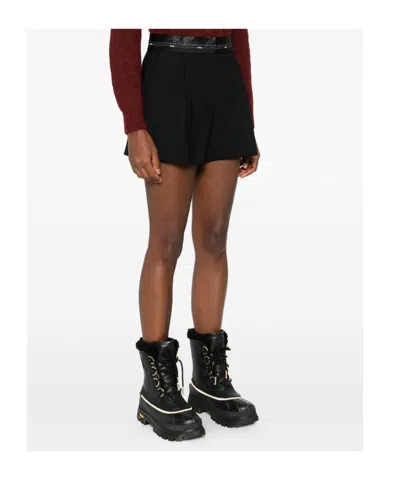 Msgm Tailored Black Bermuda Shorts With High Waist In Black