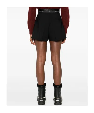 Msgm Tailored Black Bermuda Shorts With High Waist In Black