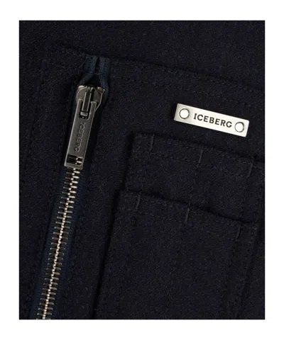 Iceberg Zipper Long-sleeve Casual Jacket In Black