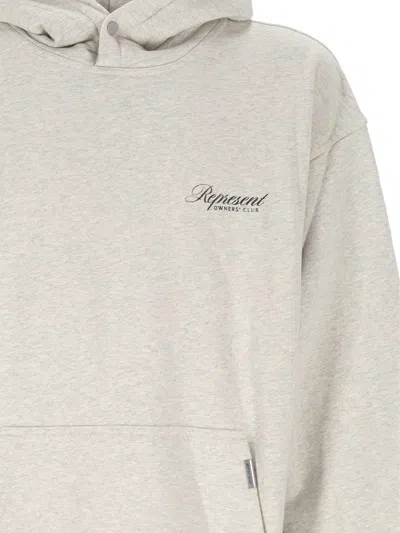 Represent Owners Club Script Hoodie In Gray