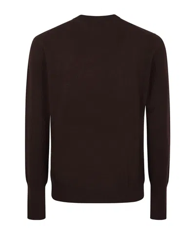 Ballantyne Crew Neck Cashmere Sweater In Brown