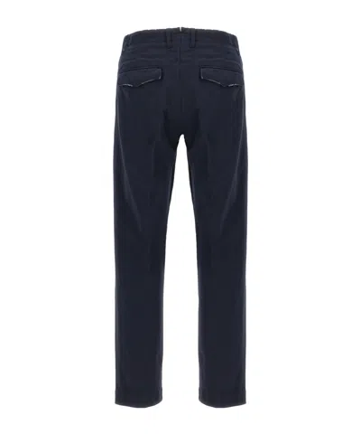 Incotex Cotton Trousers With Pleated Front And Pockets In Black