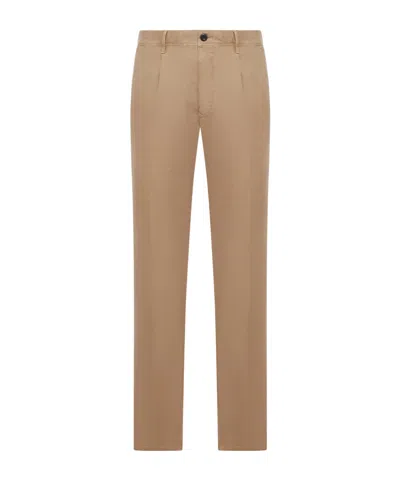 Incotex Tailored Cotton Trousers In Brown