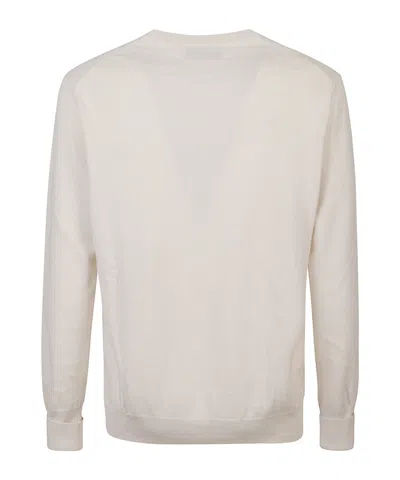 Ballantyne Crewneck Knitted Jumper In White