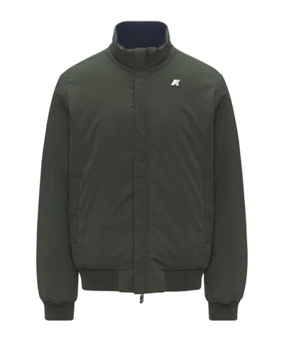 K-way Zippered Double-sided Cotton Jacket In Blue