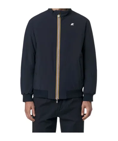 K-way Zippered Double-sided Cotton Jacket In Blue