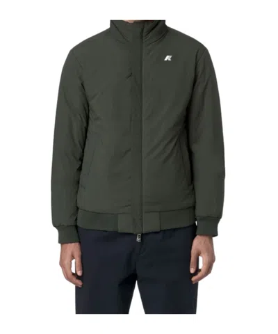 K-way Zippered Double-sided Cotton Jacket In Blue