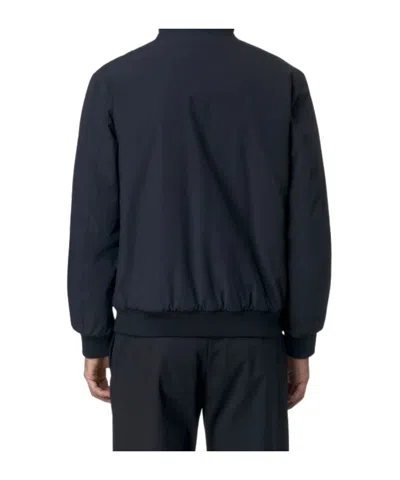 K-way Zippered Double-sided Cotton Jacket In Blue