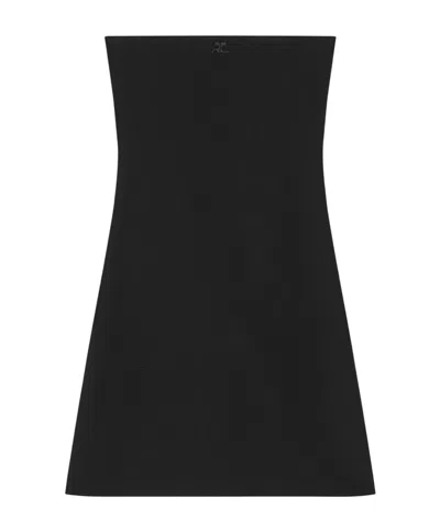Courrèges Bustiere Lingerie Jersey Dress Woman Black In Black