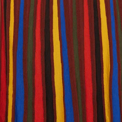 Gabriela Hearst Calypso Pinstripe Knit Midi Dress Burnt Sienna Merino Wool In Burgundy