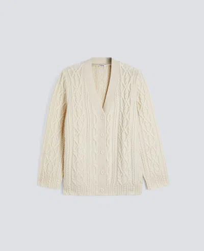 Aspesi Cardigan In Lana A Trecce - Naturale In Neutral
