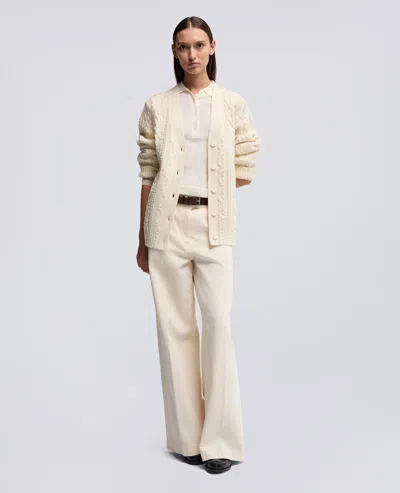 Aspesi Cardigan In Lana A Trecce - Naturale In Neutral