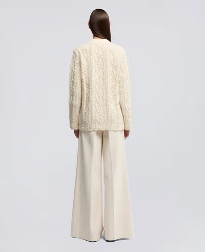 Aspesi Cardigan In Lana A Trecce - Naturale In Neutral