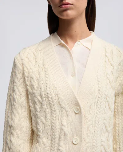 Aspesi Cardigan In Lana A Trecce - Naturale In Neutral