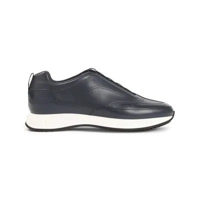 John Lobb Stylish Sneakers With Contrast Sole And Pull Tab In Blue