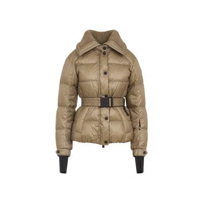 Moncler Polyamide Padded Jacket Adjustable Belt In Nude