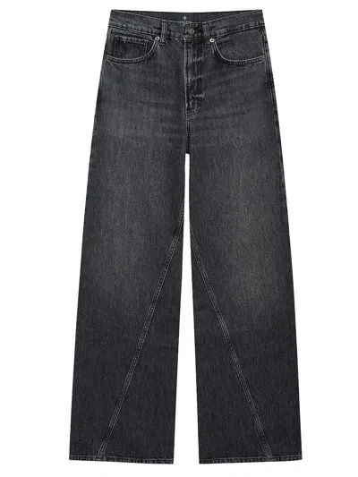 Anine Bing Brie Jeans Woman Black In Black