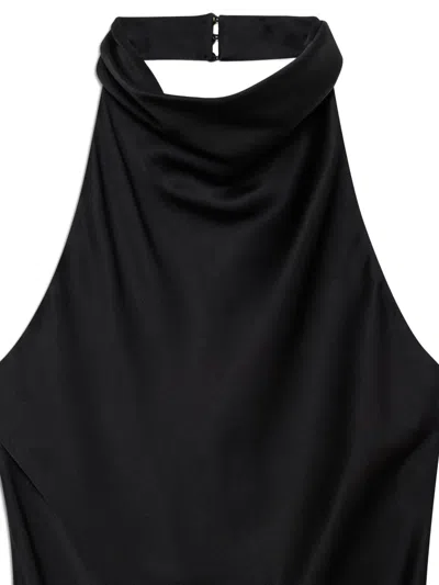 Anine Bing Eliana Halterneck Silk Mini Dress In Black