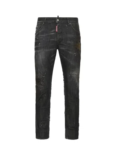 Dsquared2 Dsquared Black Stretch Denim Skater Jeans In Black