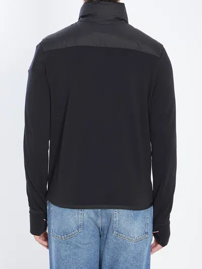 Moncler Padded Sweatshirt With High Collar And Long Sleeves In Black