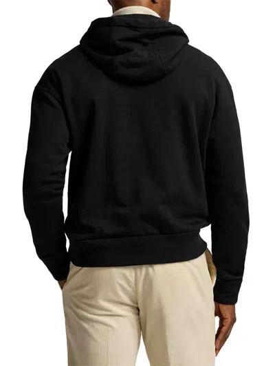 Ralph Lauren Polo Bear Cotton-cashmere Fleece Hoodie In Black