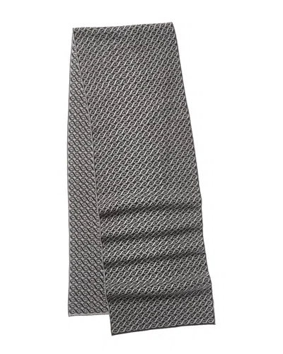 Portolano Jacquard Wool Scarf In Gray