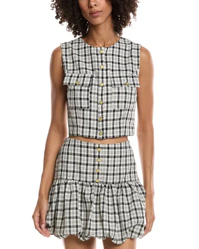 Meiven Tweed Vest In White