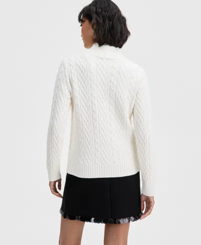 On 34th Women's Mock-neck Cable-knit Pullover Sweater, Created For Macy's In White
