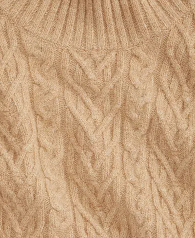 On 34th Women's Mock-neck Cable-knit Pullover Sweater, Created For Macy's In Brown