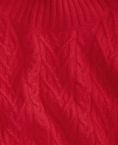 On 34th Women's Mock-neck Cable-knit Pullover Sweater, Created For Macy's In Pink