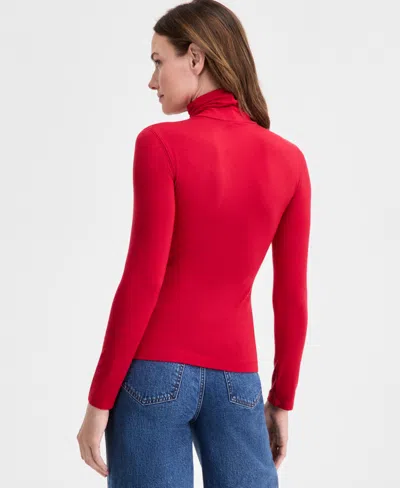 On 34th Women's Modal Long Sleeve Turtleneck, Created For Macy's In Red