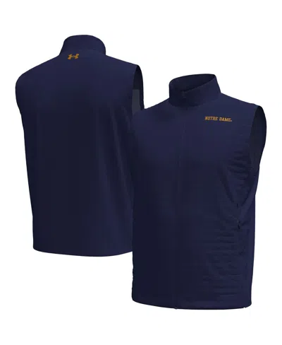 Under Armour Men's Navy Notre Dame Fighting Irish Drive Pro Storm Full-zip Sweater Vest In Blue