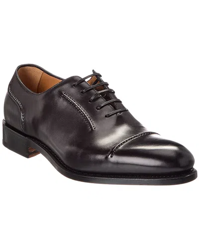 Ferragamo Giave Leather Oxford In Black