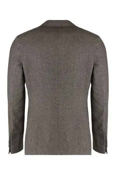 Zegna Single-breasted Jacket In Wool Blend In Gray