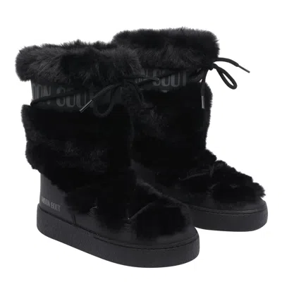 Moon Boot Boot "ltrack High Faux-fur" In Black