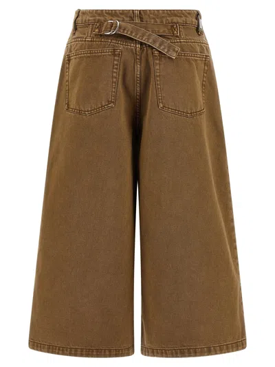 Ami Alexandre Mattiussi Ami Paris Denim Bermuda Shorts In Brown