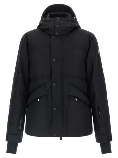 Moncler Elfin Gore-tex Hooded Laminate Down Ski Jacket In Black