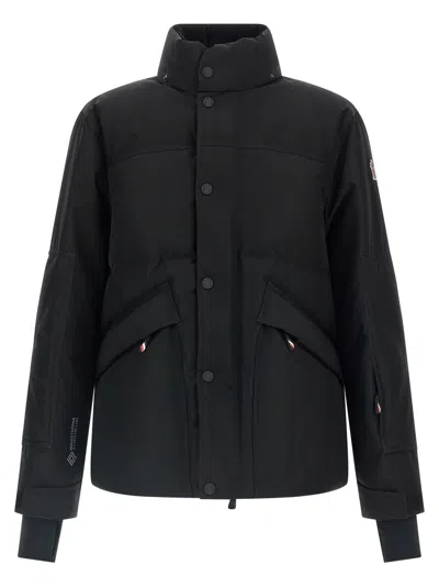 Moncler Elfin Gore-tex Hooded Laminate Down Ski Jacket In Black