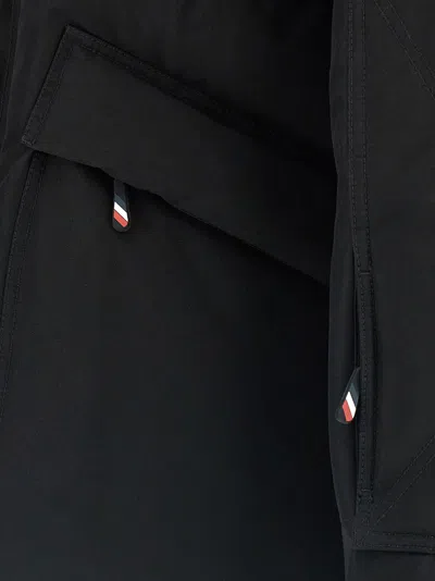Moncler Elfin Gore-tex Hooded Laminate Down Ski Jacket In Black