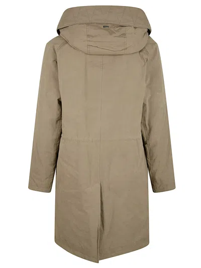 Herno Technical Fabric Long Parka With Removable Hood And Down Padding In Brown