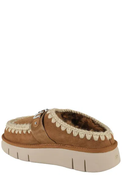 Mou Bounce Sheepskin Clog Cognac Color In Brown