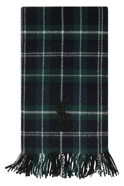 Polo Ralph Lauren Scottish Scarf In Wool In Green