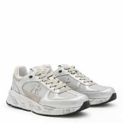 Premiata Mase-d Silver Sneakers In White