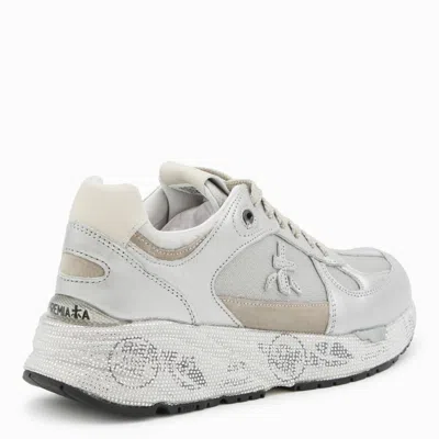 Premiata Mase-d Silver Sneakers In White