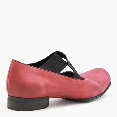 Uma Wang Red And Black Leather Ballet Flats In Red