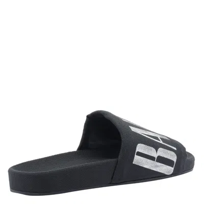 Balenciaga Slide Sandals With Flat Sole And Open Toe In Black