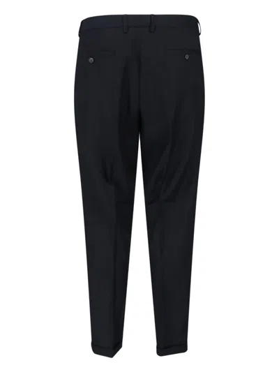 Cruna Straight-leg Black Trousers With Tailored Fit In Black